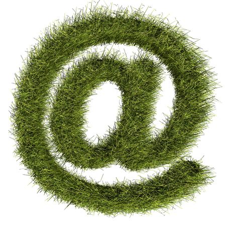 This grass @ symbol illustrate the paperless world which is environmental friendly の写真素材