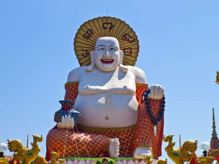 Buddha Chinese big in temple end keen temple, Koh Samui, Thailandの写真素材