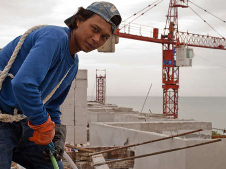 the work builds of Thai man , at Huahin Thailand , の写真素材