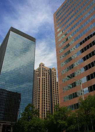 Three modern office buildingsの写真素材