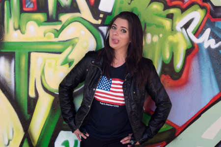 Nineties grunge aesthetic fashion shoot with graffiti