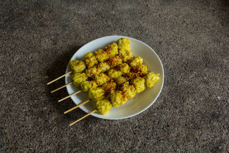 Chinese Steamed Dumpling is the morning meal. It is placed on a white plate.の写真素材