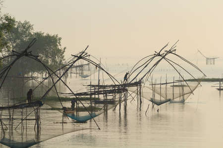 Lift nets to catch fish.  The tool used to catch fish at Khuan Khanun District  Phatthalung Provinceの写真素材