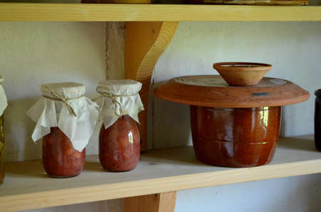 jar on a shelfの写真素材