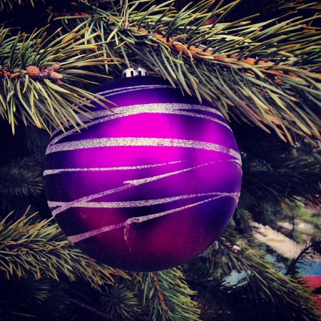 New year's purple ballの写真素材