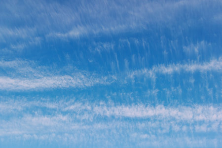 Blue Sky, Gentle Cloud Wisps, Soft Color Gradient, Peaceful Daytime Scenery Backdrop, Subtle Cloud...