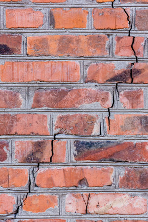 Old brick wall with red brick, brick backgroundの写真素材