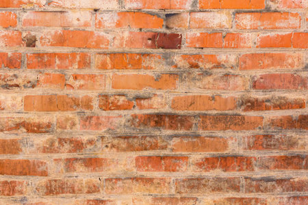 Old brick wall with red brick, brick backgroundの写真素材