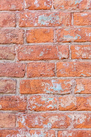 Old brick wall with red brick, brick backgroundの写真素材