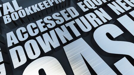 Downturn Word Cloud Concept 3D Renderの写真素材