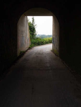 Tunnel of a railway underpassのeditorial素材