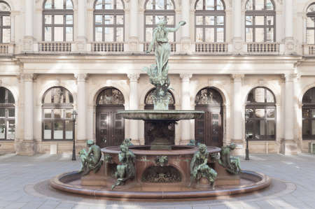 Hygieia fountain in the courtyard of the Hamburg City Hallの写真素材