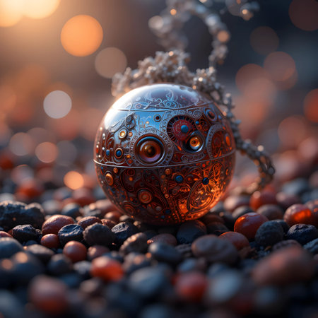 Christmas and New Year background. Festive decoration in the form of a Christmas ball.の素材