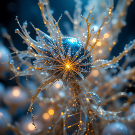 3d illustration of christmas tree with bokeh lights.の素材