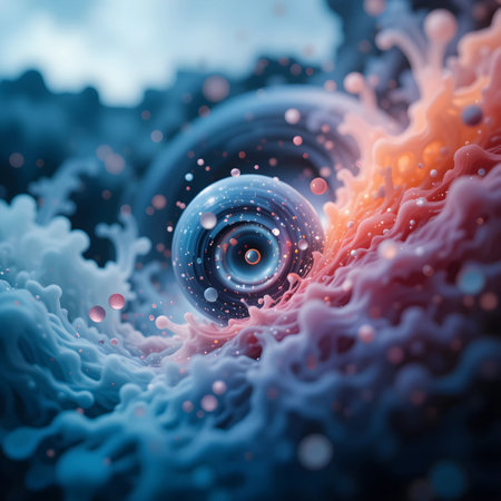 3D abstract fractal background. Design element for brochure, advertisements, presentation, web and other graphic designer works. Digital collage.の素材