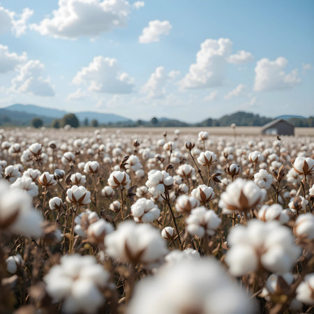 Cotton field ready for harvest, Cottongrass fieldの素材