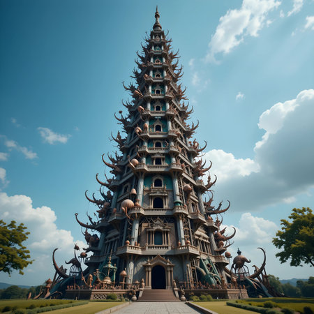 Pagoda in the park, Chiang Rai, Thailand.の素材