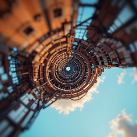 Abstract architecture background. 3d rendering toned image double exposure effectの素材