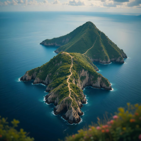 Aerial view of the island of Similan, Phuket, Thailandの素材