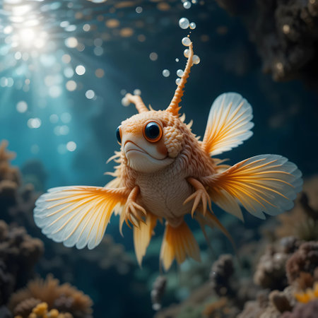 Goldfish in the sea. Underwater world. Underwater world.の素材