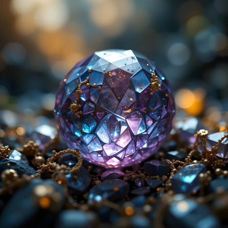 jewelry background with precious stones, close-up, macroの素材