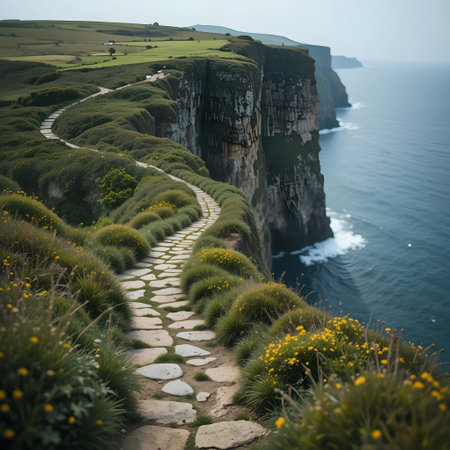 Cliffs of Moher in County Clare, Ireland, Europe.の素材