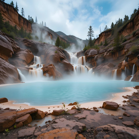 Shiraito Falls in Yoho National Park, Alberta, Canadaの素材