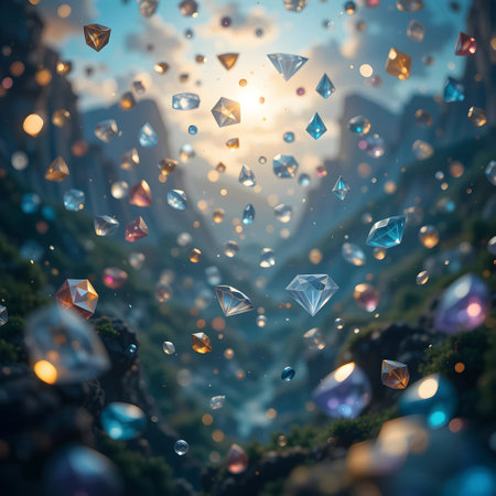 Deep blue tunnel with light rays coming out of the darkness. 3D renderingの素材