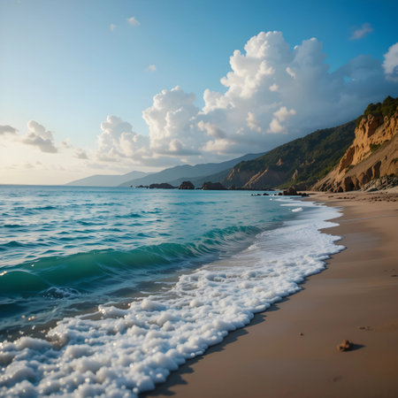 Beautiful seascape in the morning. Composition of nature.の素材