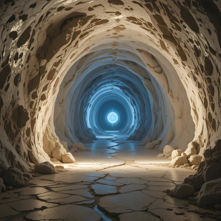 Tunnel in the desert, 3d render. Computer digital drawing.の素材