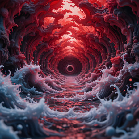 3D abstract fractal background.Fractal is never-ending pattern.Fractals are infinitely complex patterns that are self-similar across different scalesの素材