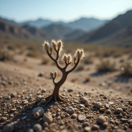 Cholla of Joshua Tree in the Mojave Desert, California, USAの素材
