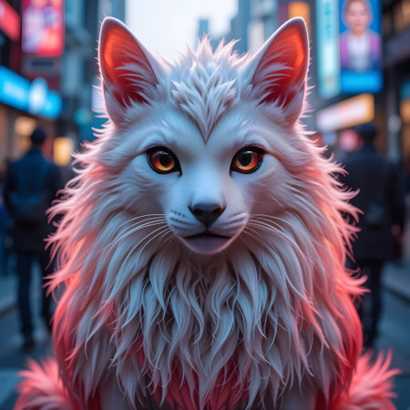 Red Fox in Akihabara, Tokyo, Japan. Akihabara is a major shopping street in Tokyo.の素材