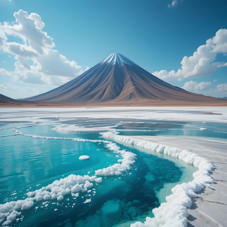 Mt. Fuji and Lake Atacama, Chile, South Americaの素材