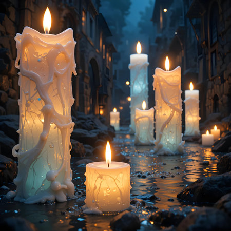 Fantasy landscape with full moon and clouds. 3D illustration.の素材