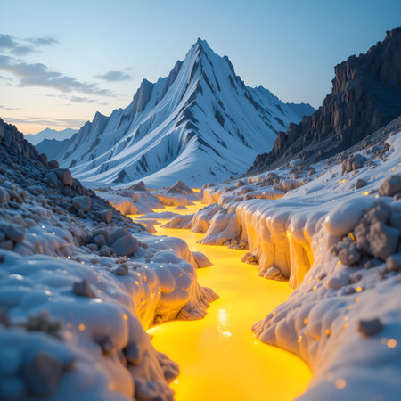 Beautiful winter landscape in Himalayas, Uttarakhand, Indiaの素材