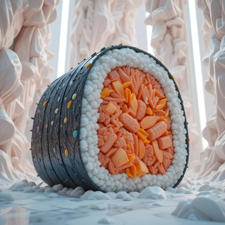 3d illustration of a cake in the form of an egg.の素材
