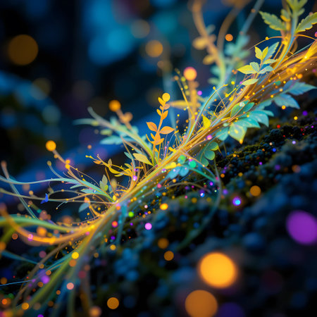 abstract background with bokeh defocused lights and flowers.の素材