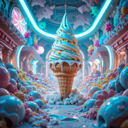 3D surreal illustration. Sacred geometry. Mysterious psychedelic relaxation pattern. Fractal abstract texture. Digital artwork graphic astrology magicの素材