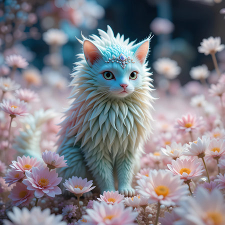 Illustration of a blue leaf in the desert, 3d renderの素材