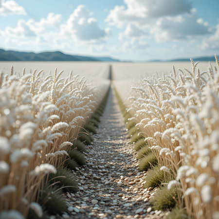 Wheat field in south korea, Cereal field.の素材