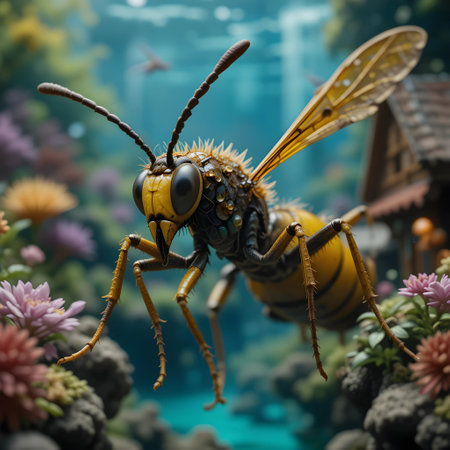 Vespula vulgaris, the European hornet. 3d renderの素材