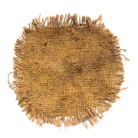 Piece old frayed edges of fabric cloth texture isolated on white background