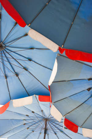 colorful beach umbrellaの写真素材