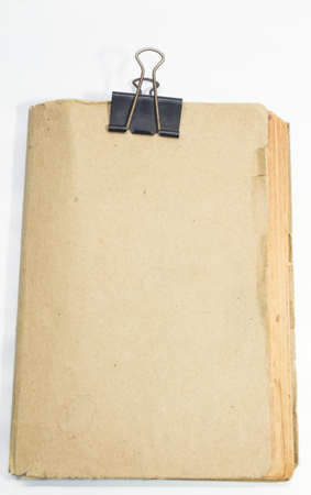 Old Blank Book, Empty cover pages of a book with cilpの写真素材