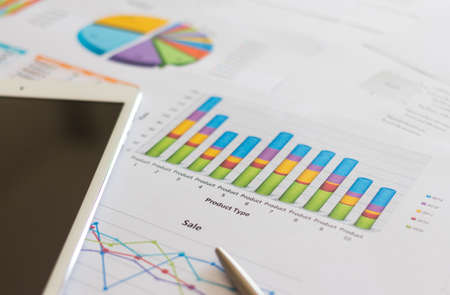 sale reprt with chart documentの写真素材