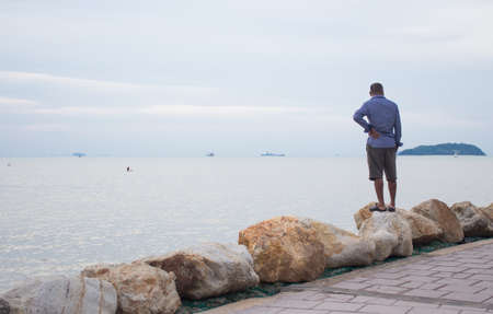 Man standing to dicide to success lifeの写真素材