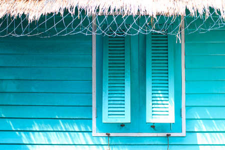 relax with blue house in the sea, vacation timeの写真素材