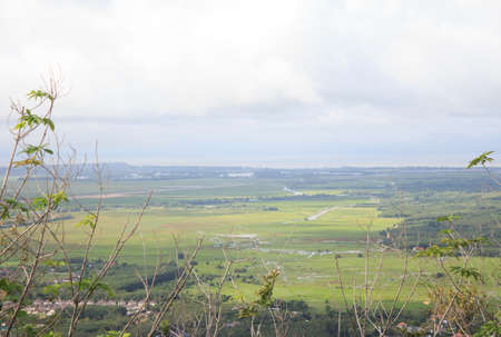 view of rural city from cable car, Hadyai Thailand