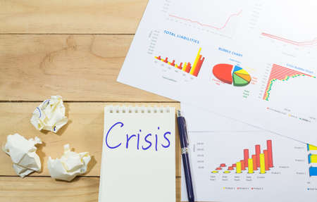 analysis and diagram chart report to show bubble crisis and down turn of financial market
